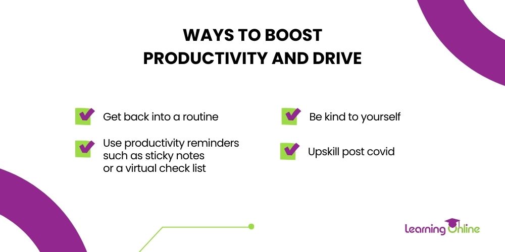 Ways to boost productivity and drive infographic