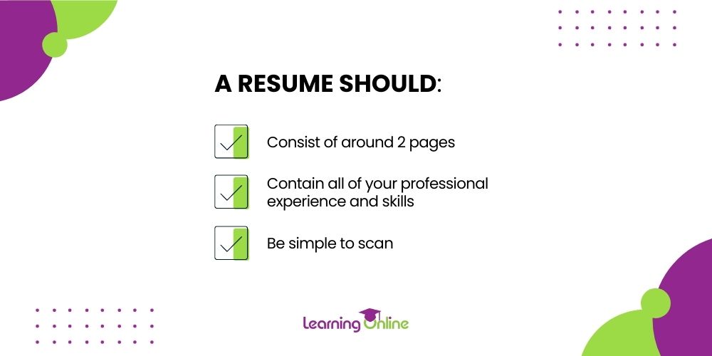 a resume should infographic