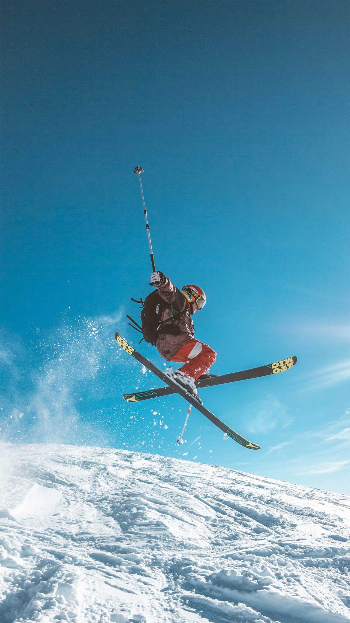 A person doing a ski jump