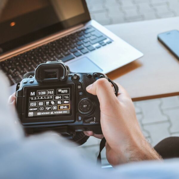 person holding camera