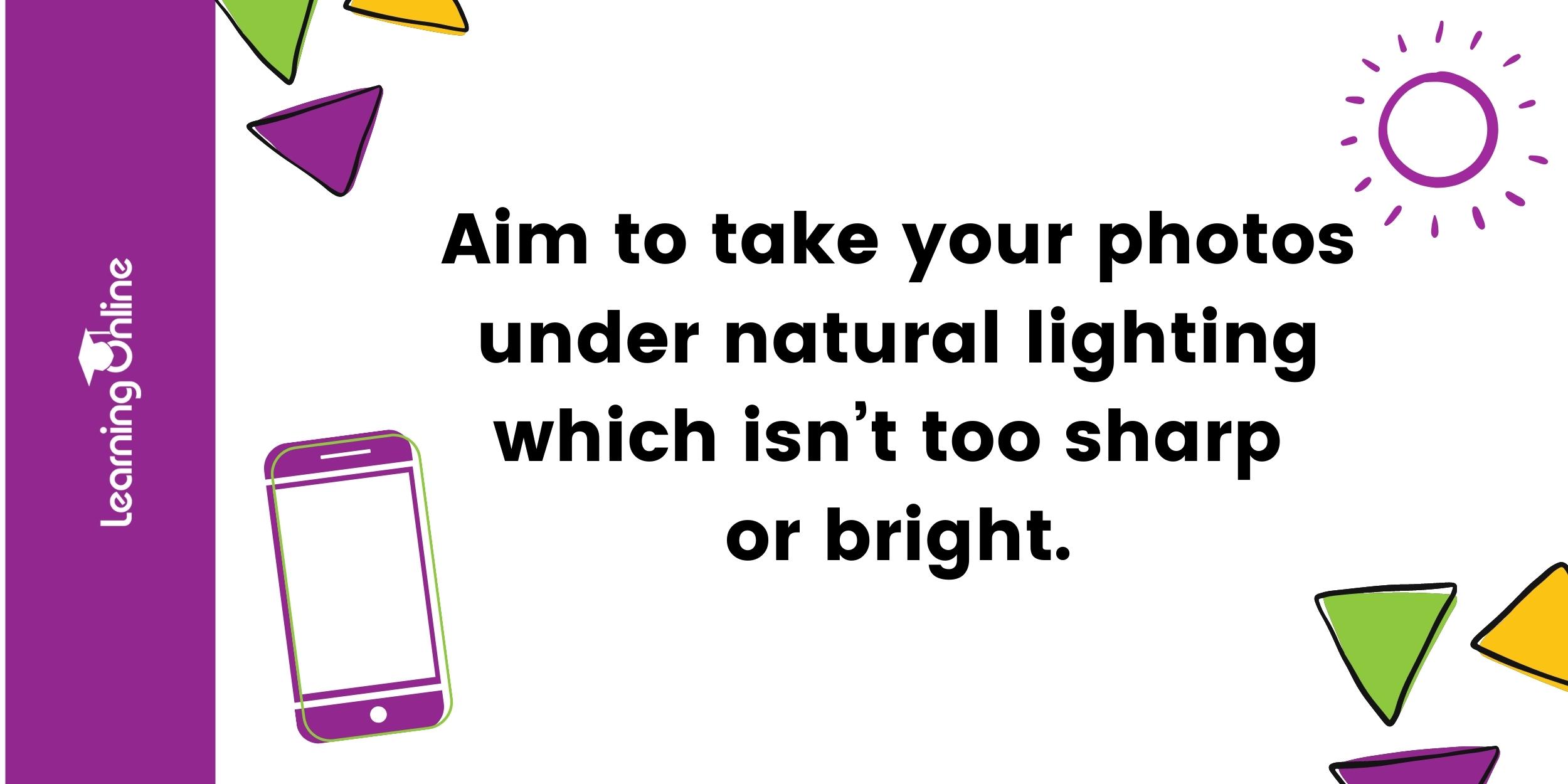 Natural lighting in phone photography infographic