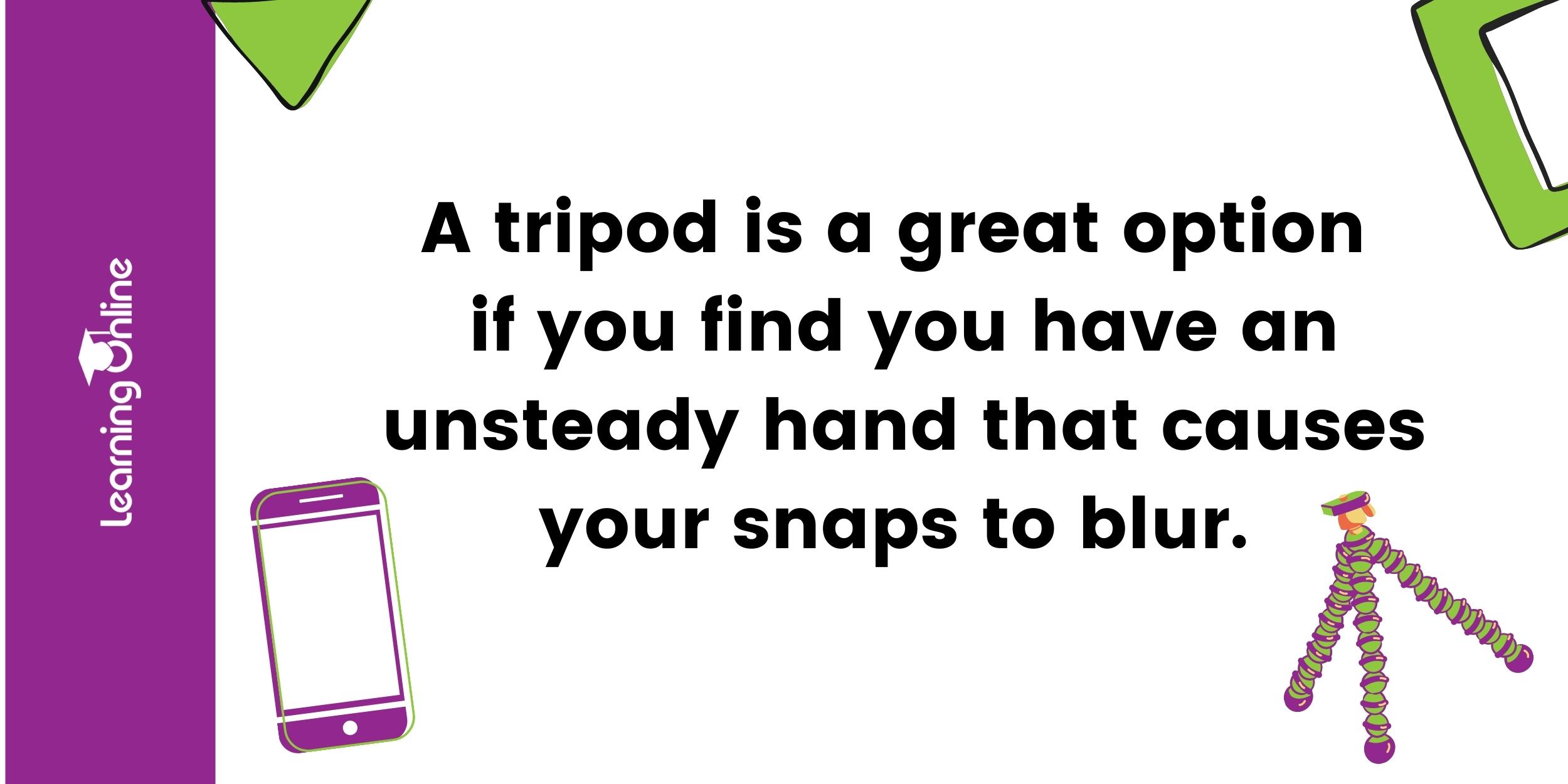 Tripod for phone photography infographic