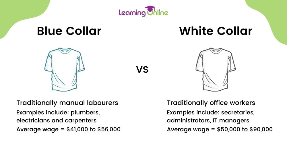 Blue collar vs white collar infographic