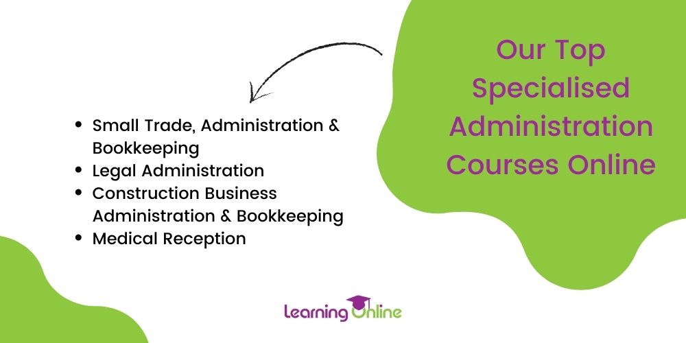 Our top specialised administration courses online infographic