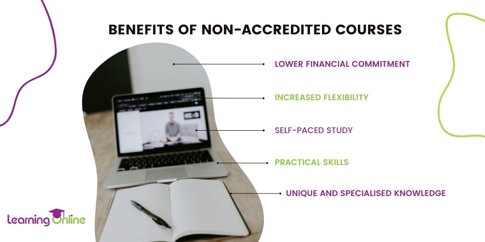 Benefits of non-accredited courses infographic