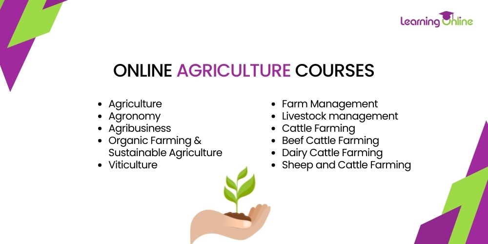 Online agriculture courses infographic