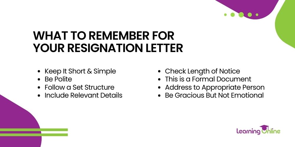 What to remember your resignation letter infographic